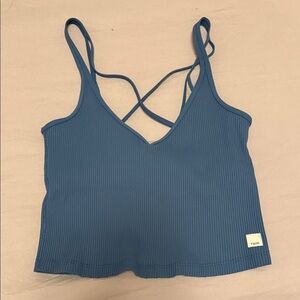 Vuori Blue Ribbed Tank Top